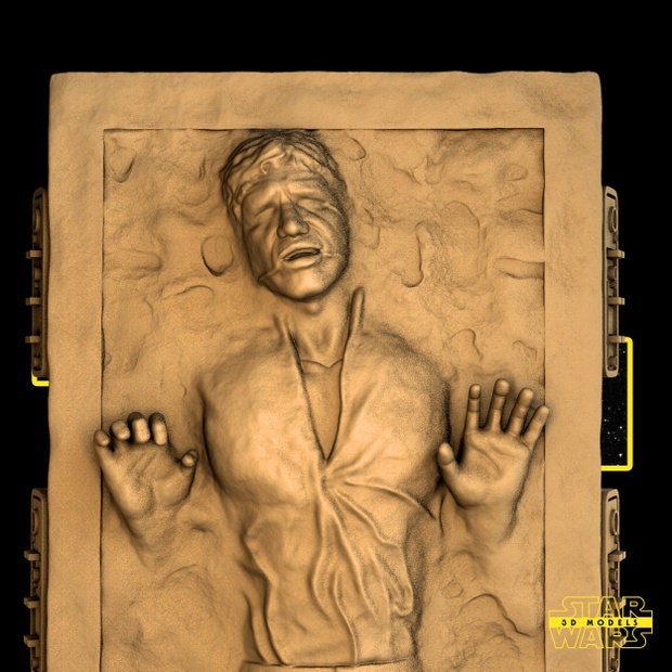 Han Solo On Carbonite Sculpture - UNPAINTED FAN ART - Star Wars 3D Models