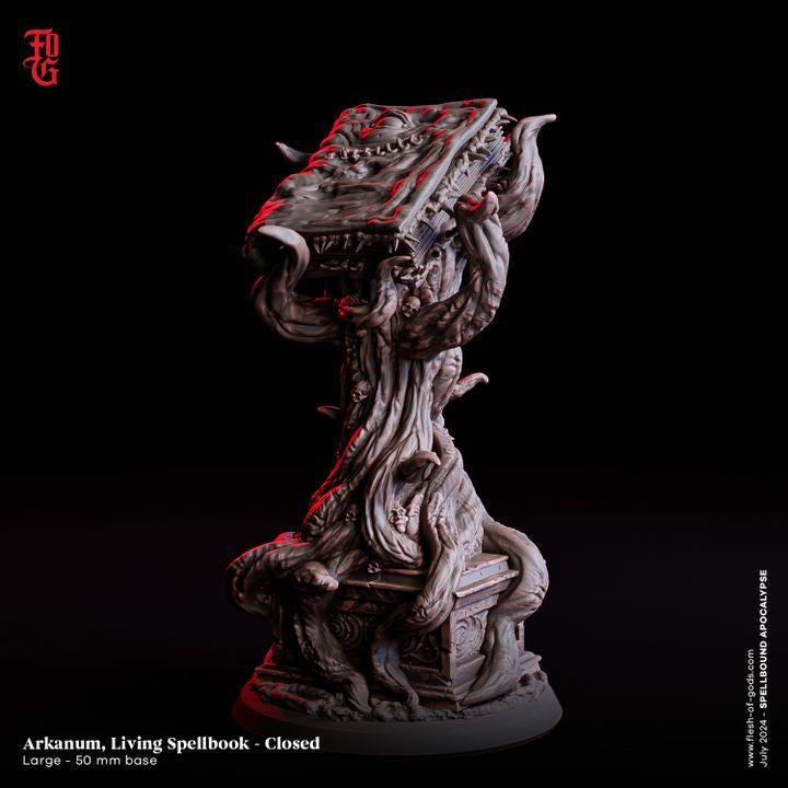 Arkanum, Living Spellbook - UNPAINTED - Flesh of Gods