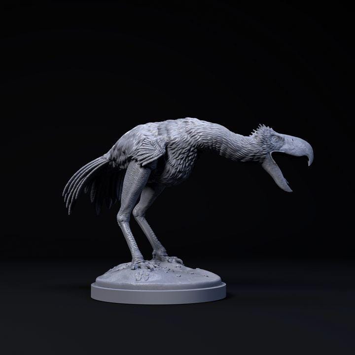 Phorusrhacos angry - UNPAINTED - Dino and Dog Miniatures