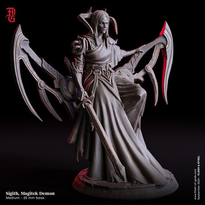 Sigith, Magitek Demon- UNPAINTED - Flesh of Gods
