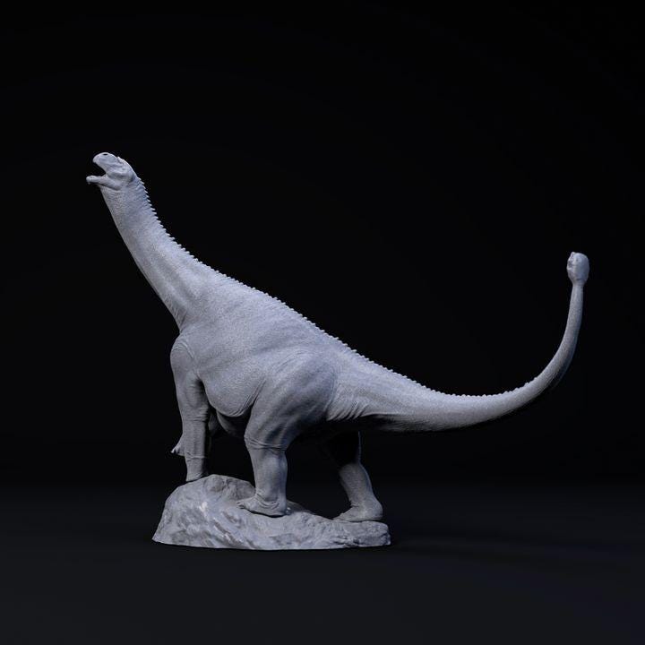 Shunosaurus calling - UNPAINTED - Dino and Dog Miniatures