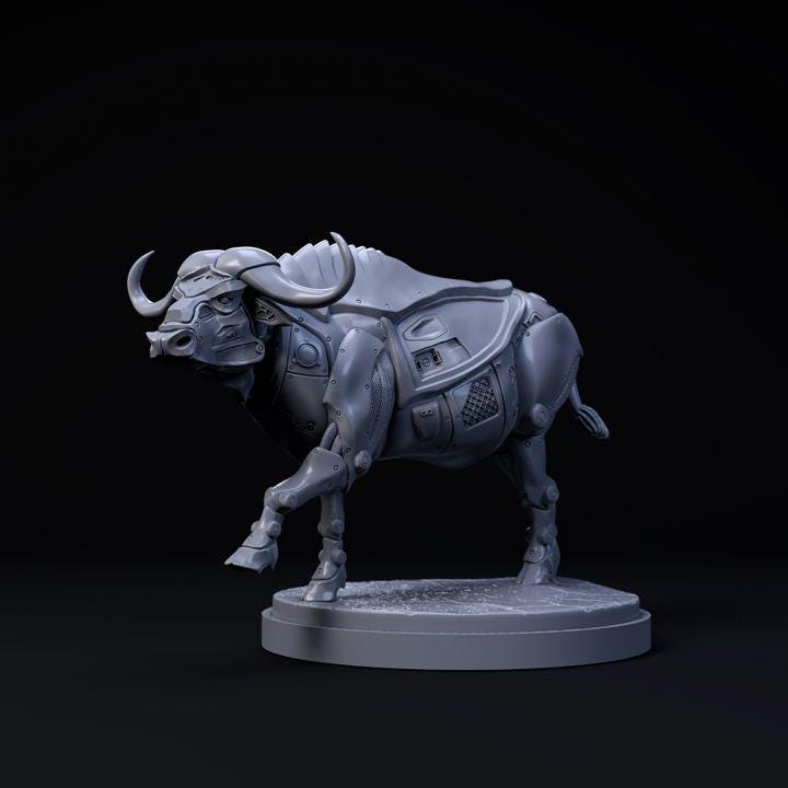 Cape Buffalo mecha robot - UNPAINTED - Dino and Dog Miniatures