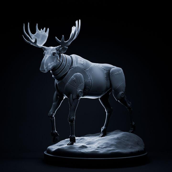 Moose Mecha Robot - Mecha Zoo - Dino and Dog Miniatures