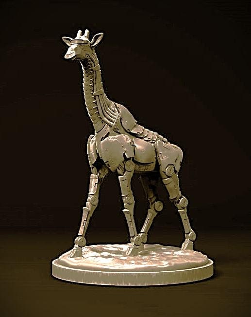 Giraffe Mecha Robot - Mecha Zoo - Dino and Dog Miniatures