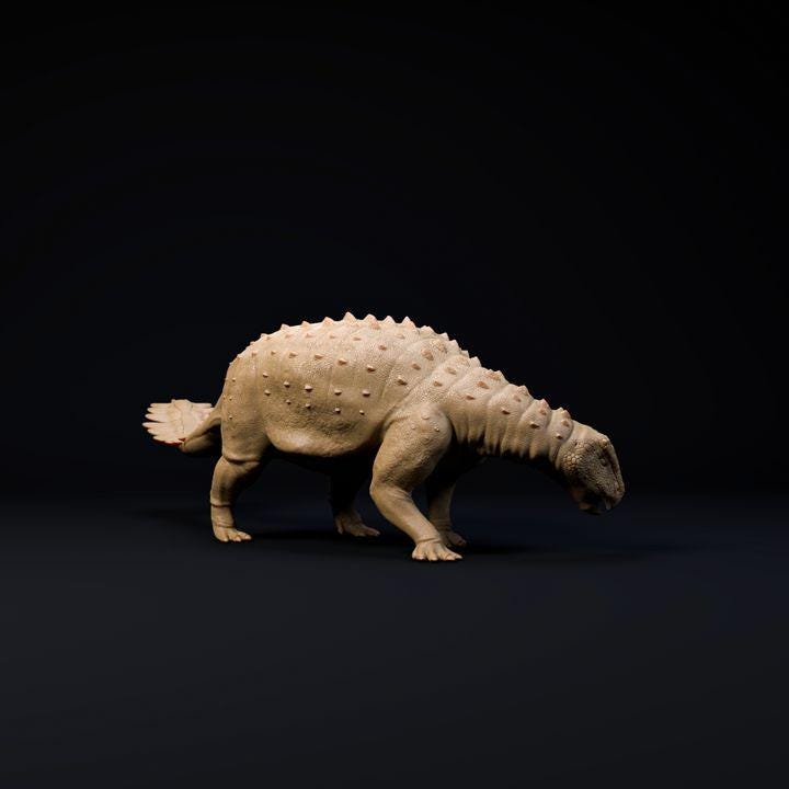Stegouros looking down - Dino and Dog Miniatures