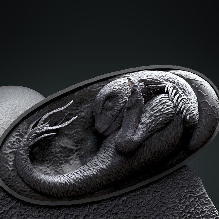 Deinonychus embryo - Clynche Art