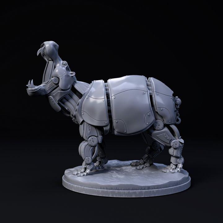 Hippopotamus Mecha Robot - Mecha Zoo - Dino and Dog Miniatures