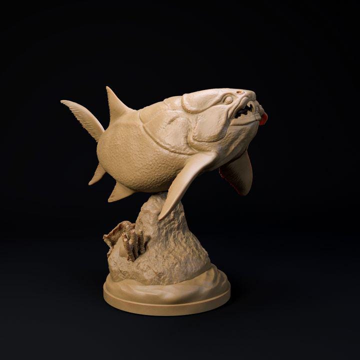 Dunkleosteus hunting - Dino and Dog Miniatures