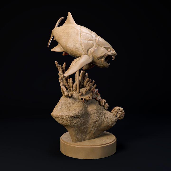 Dunkleosteus swimming - Dino and Dog Miniatures