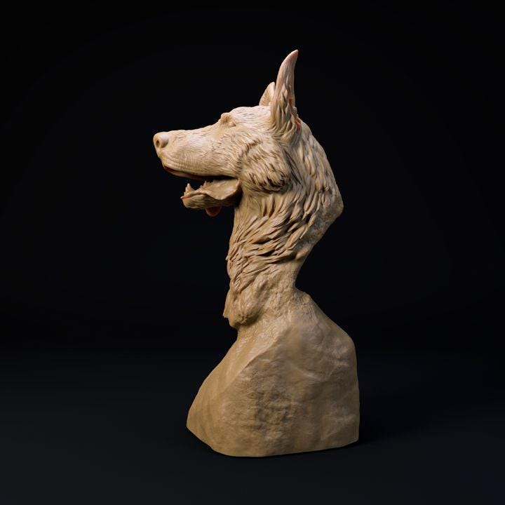 German Shepard Bust - Dino and Dog Miniatures