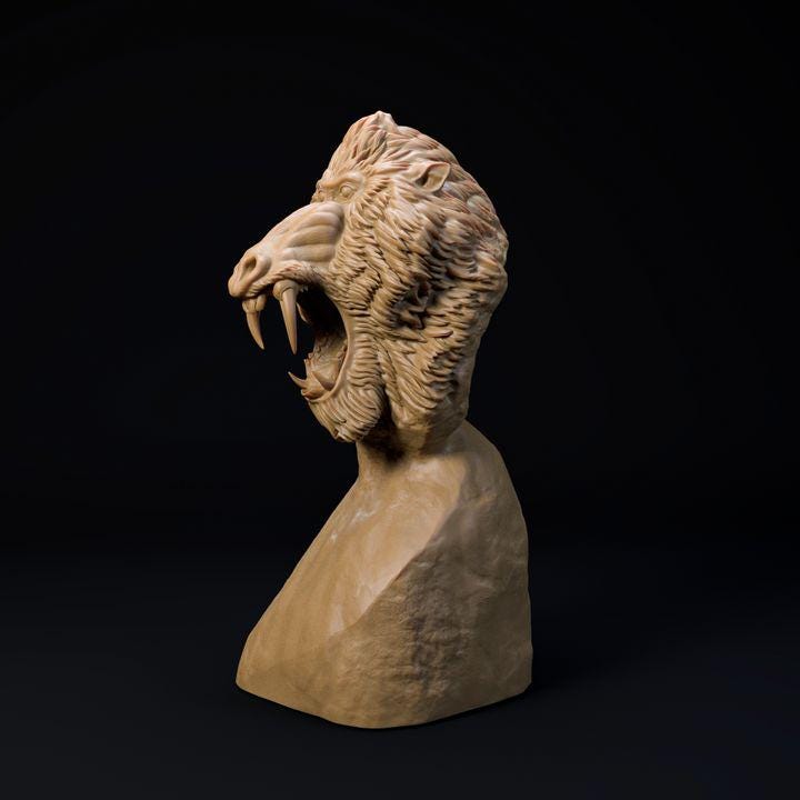 Mandrill Bust - Dino and Dog Miniatures