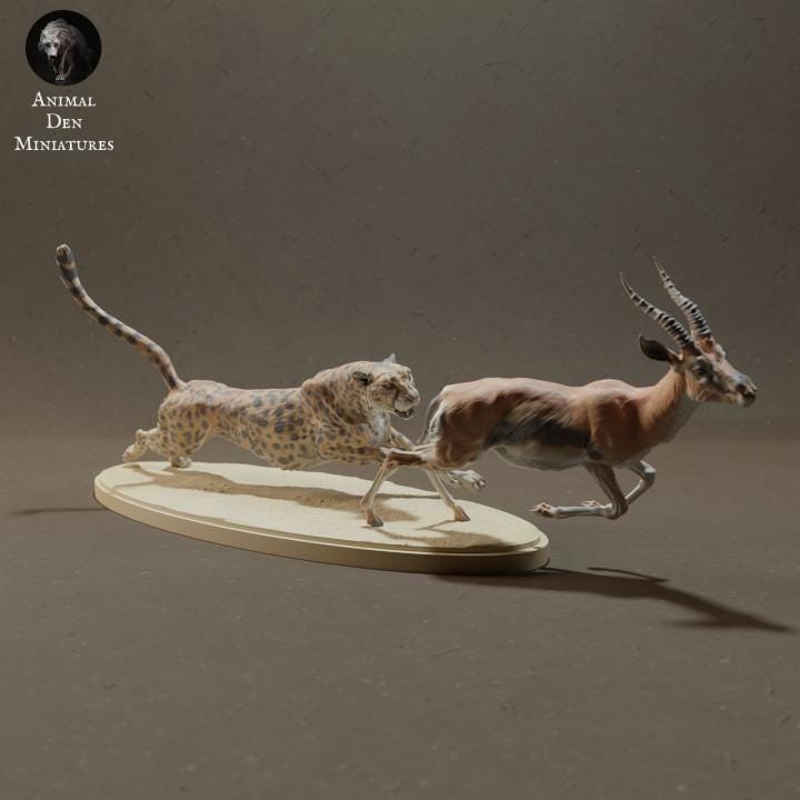 Cheetah Hunting Thomson's Gazelle - UNPAINTED - Animal Den Miniatures