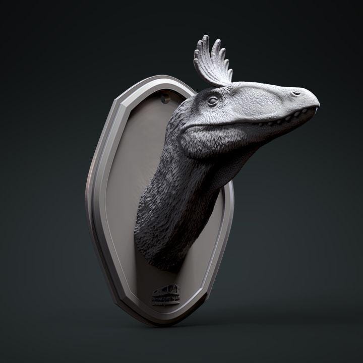 Cryolophosaurus Hunting Trophy - UNPAINTED - Clynche Art