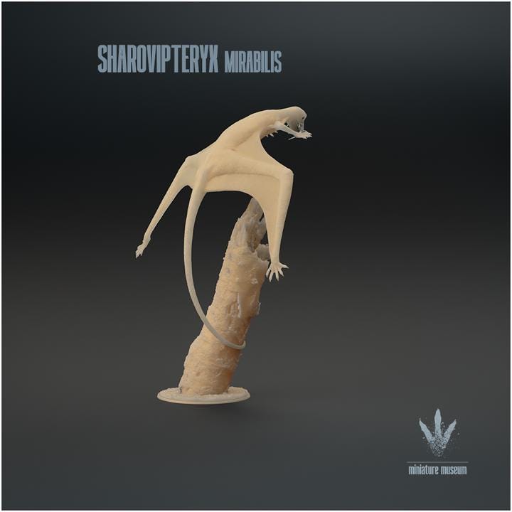 Sharovipteryx mirabilis - Feeding - UNPAINTED - Miniature Museum