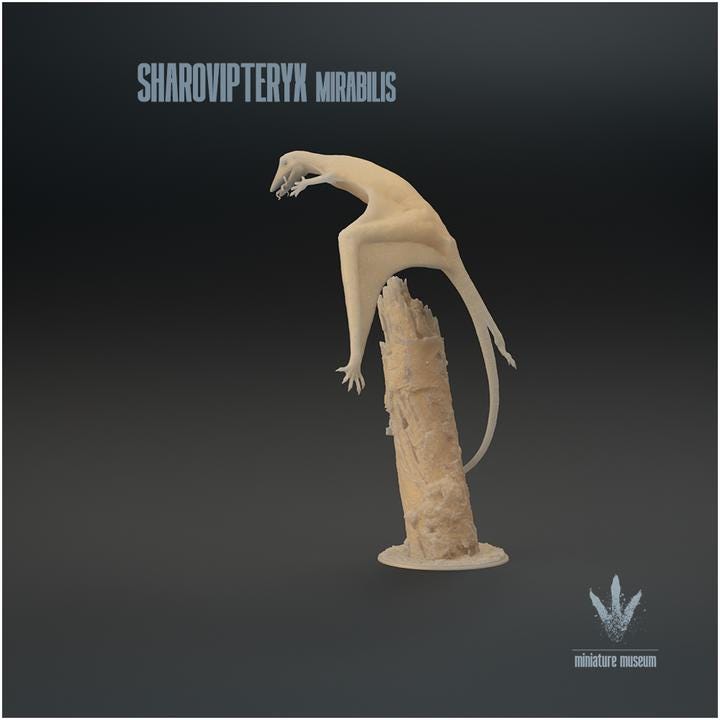 Sharovipteryx mirabilis - Feeding - UNPAINTED - Miniature Museum