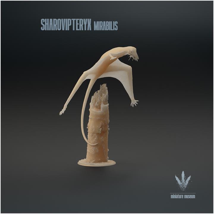 Sharovipteryx mirabilis - Feeding - UNPAINTED - Miniature Museum