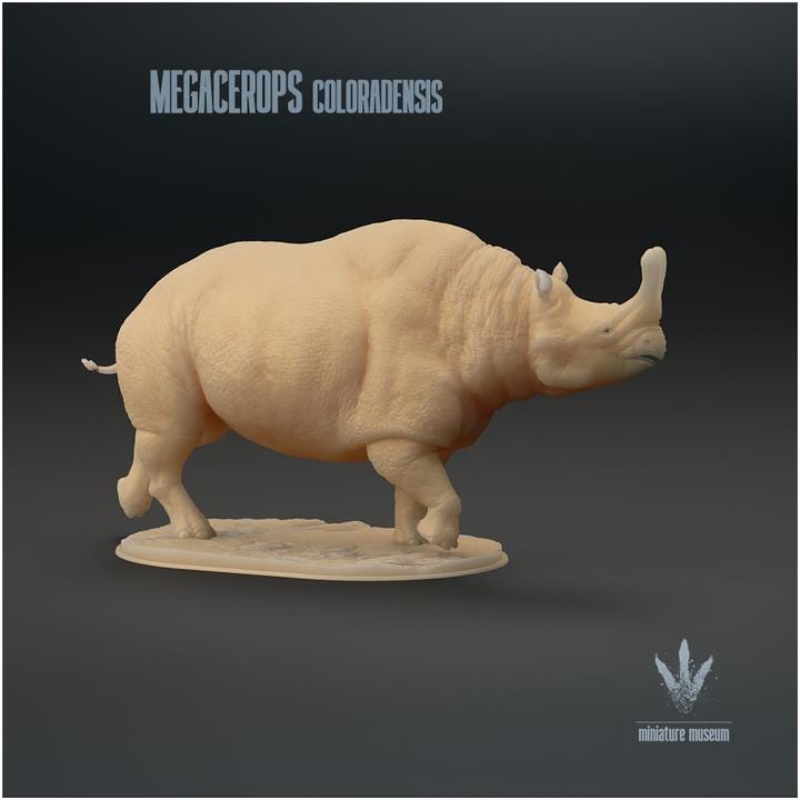 Megacerops coloradensis : Walking - UNPAINTED - Miniature Museum