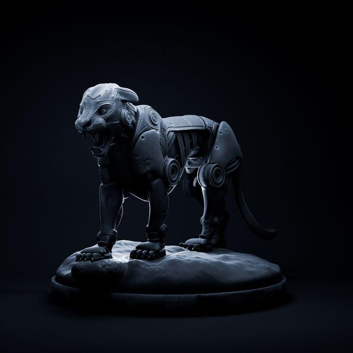 Tiger Mecha Robot - Mecha Zoo - Dino and Dog Miniatures