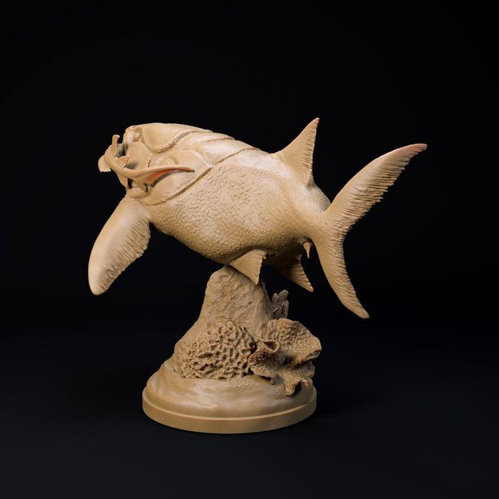 Dunkleosteus hunting - Dino and Dog Miniatures