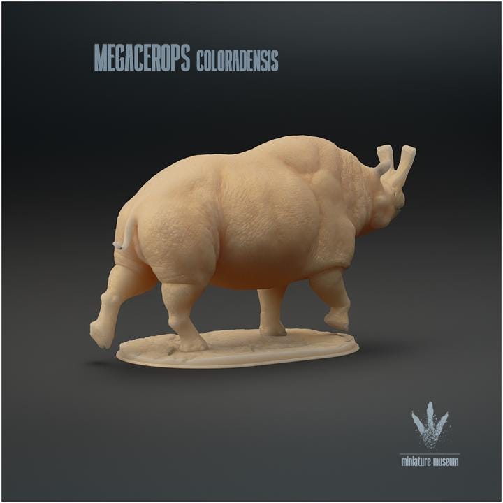 Megacerops coloradensis : Walking - UNPAINTED - Miniature Museum