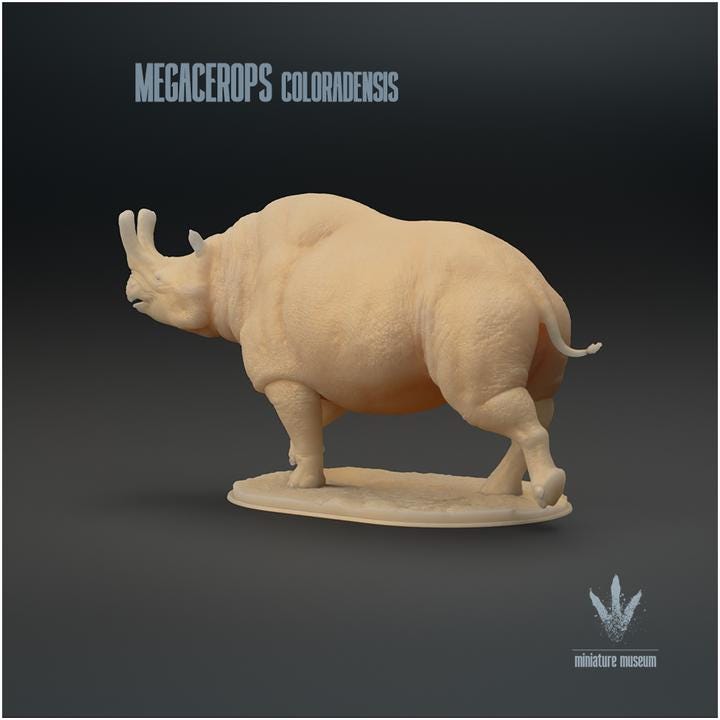 Megacerops coloradensis : Walking - UNPAINTED - Miniature Museum