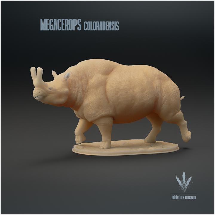 Megacerops coloradensis : Walking - UNPAINTED - Miniature Museum