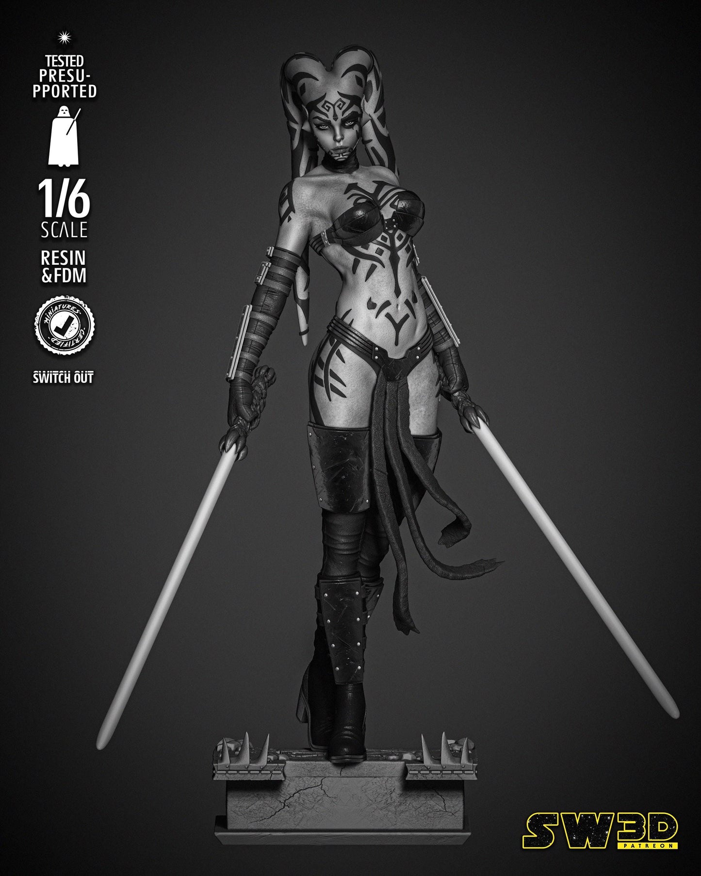 Darth Talon Sculpture - UNPAINTED FAN ART - Star Wars 3D Models