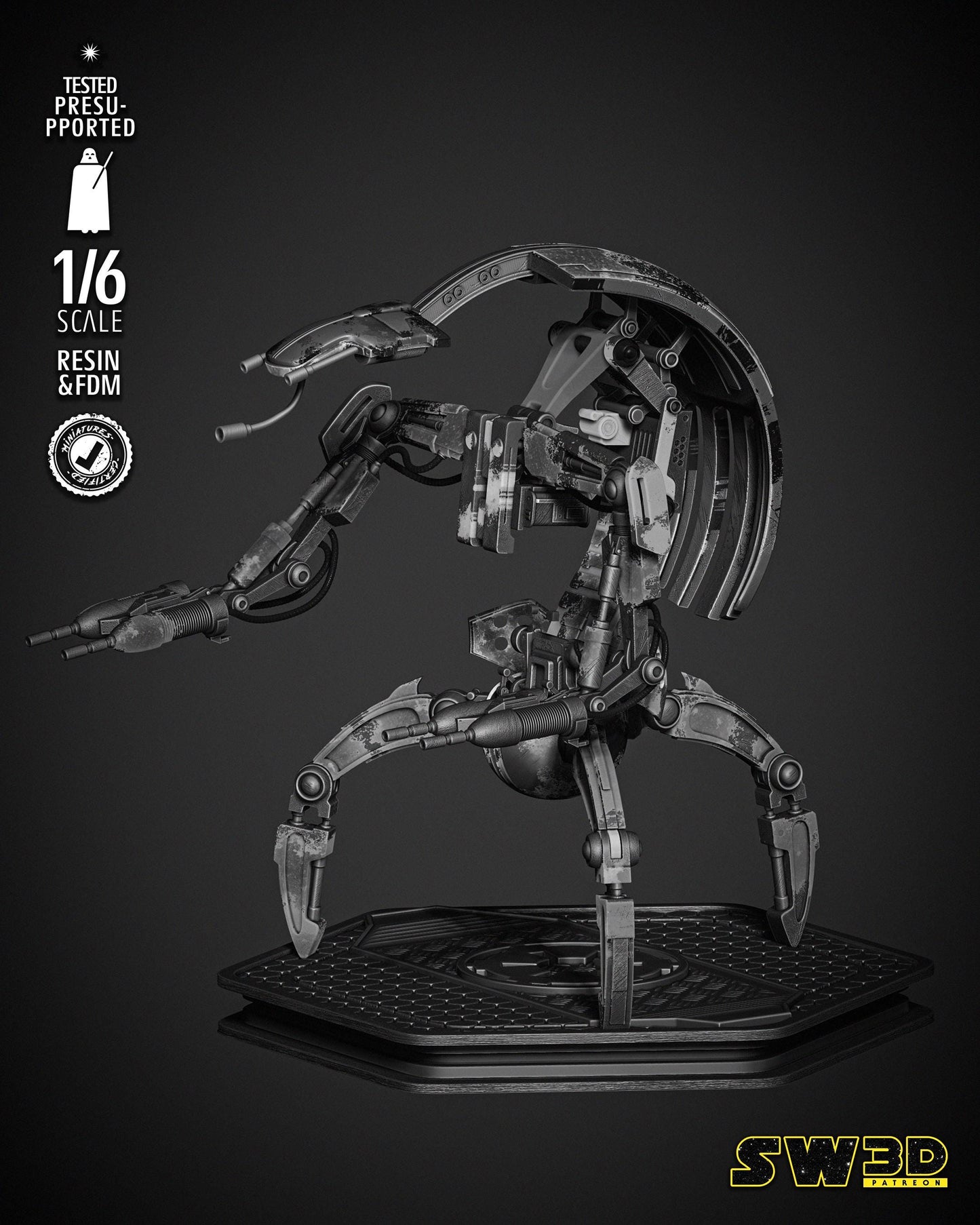 Droideka Sculpture - UNPAINTED FAN ART - Star Wars 3D Models