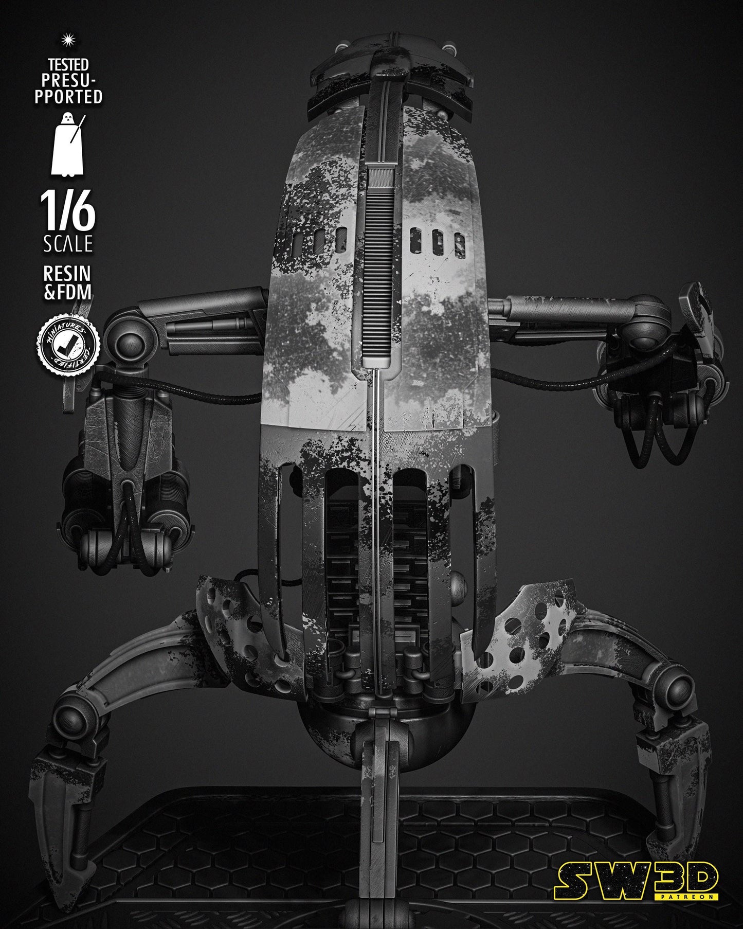 Droideka Sculpture - UNPAINTED FAN ART - Star Wars 3D Models