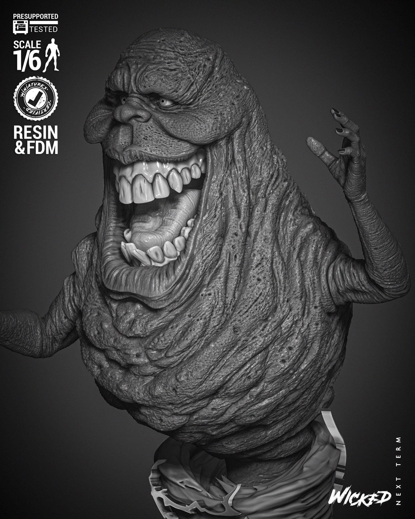 Slimer Sculpture - UNPAINTED FAN ART - Wicked 3D Models