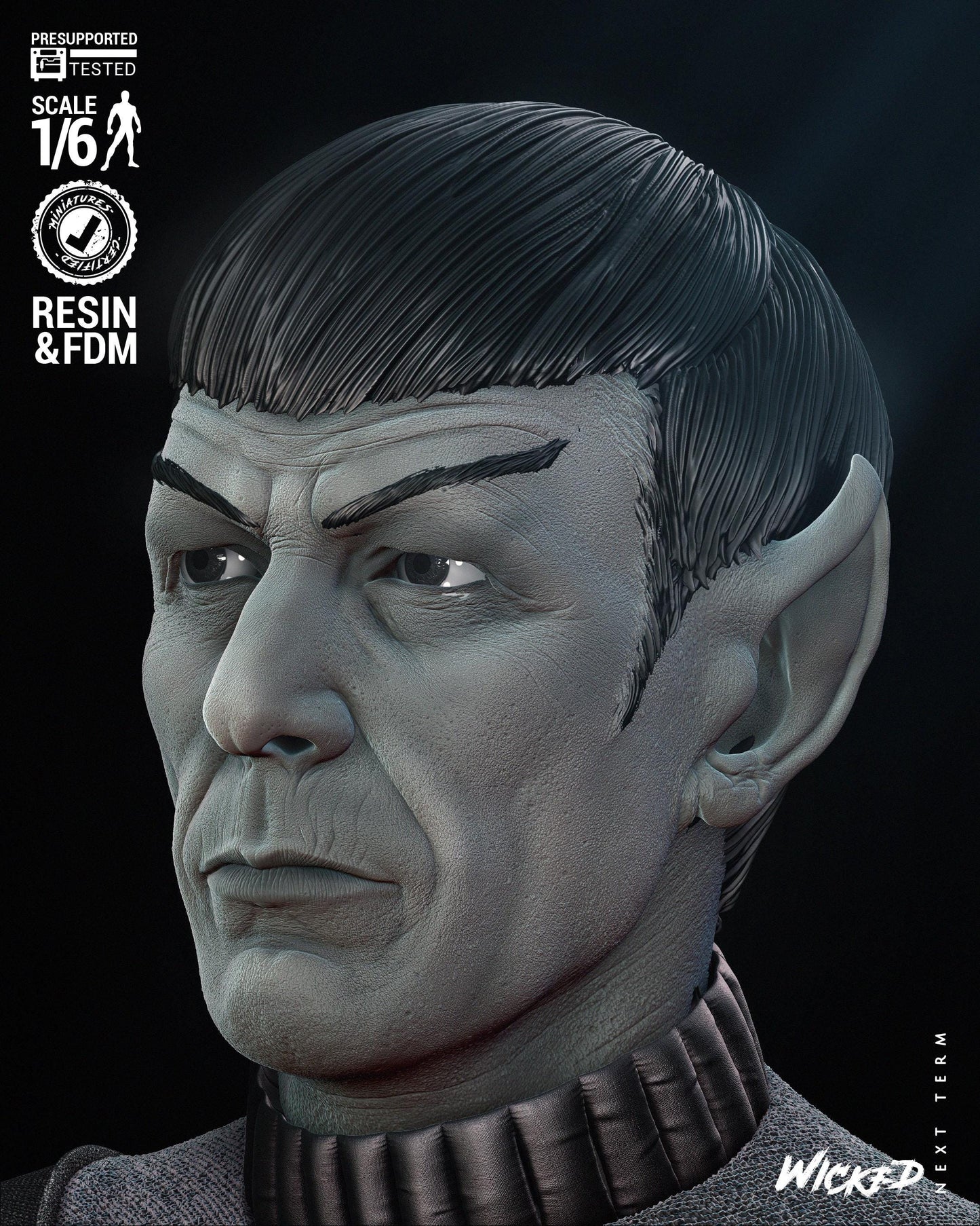 Spock Sculpture - UNPAINTED FAN ART - Wicked 3D Models