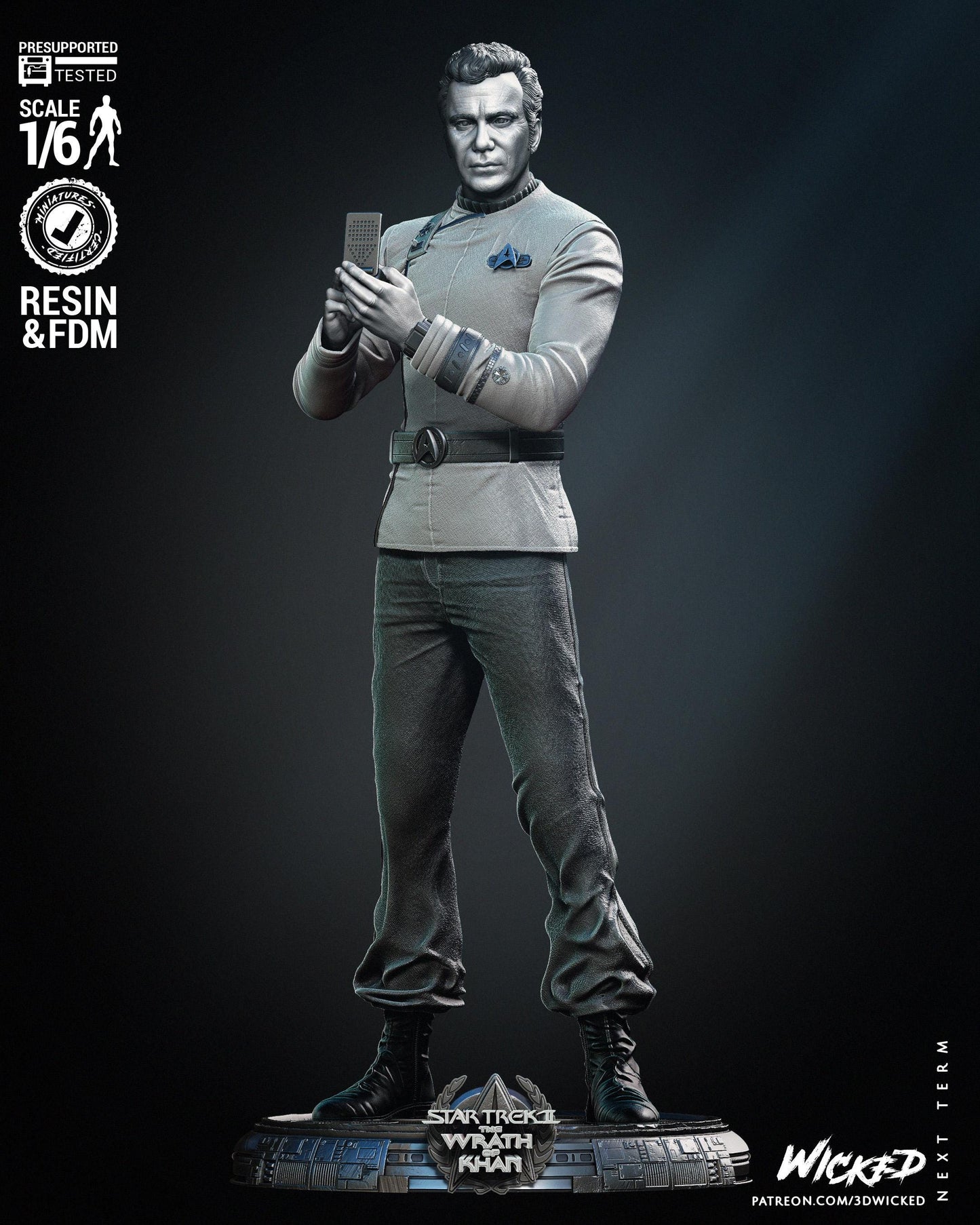 Kirk Sculpture - UNPAINTED FAN ART - Wicked 3D Models