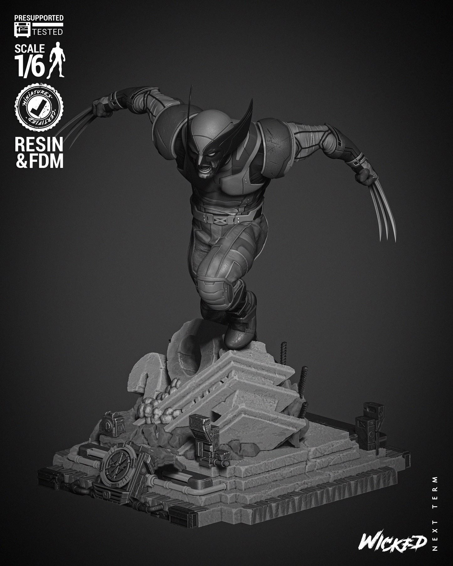 Marvel Wolverine 2024 Sculpture - UNPAINTED FAN ART - Wicked 3D Models