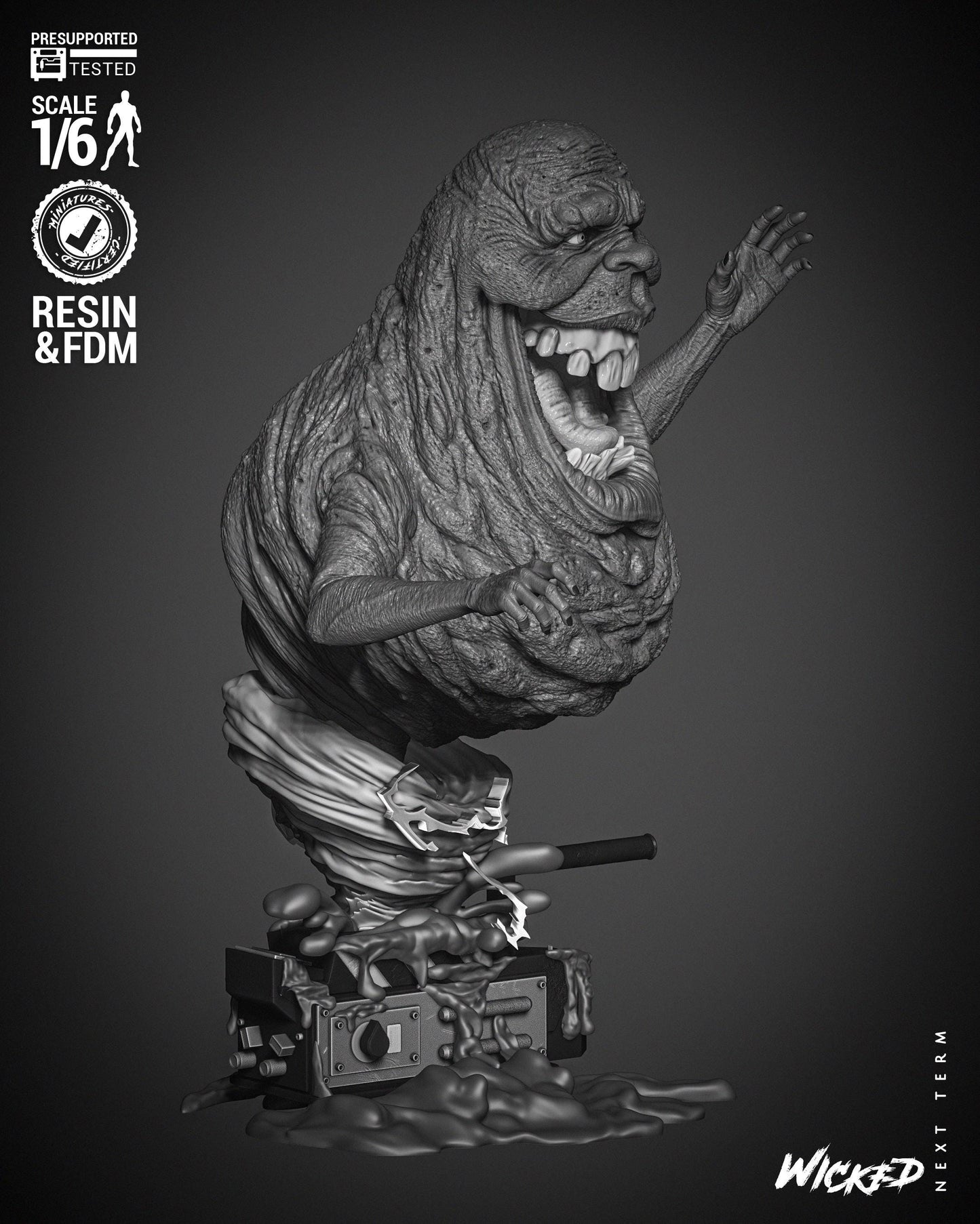 Slimer Sculpture - UNPAINTED FAN ART - Wicked 3D Models