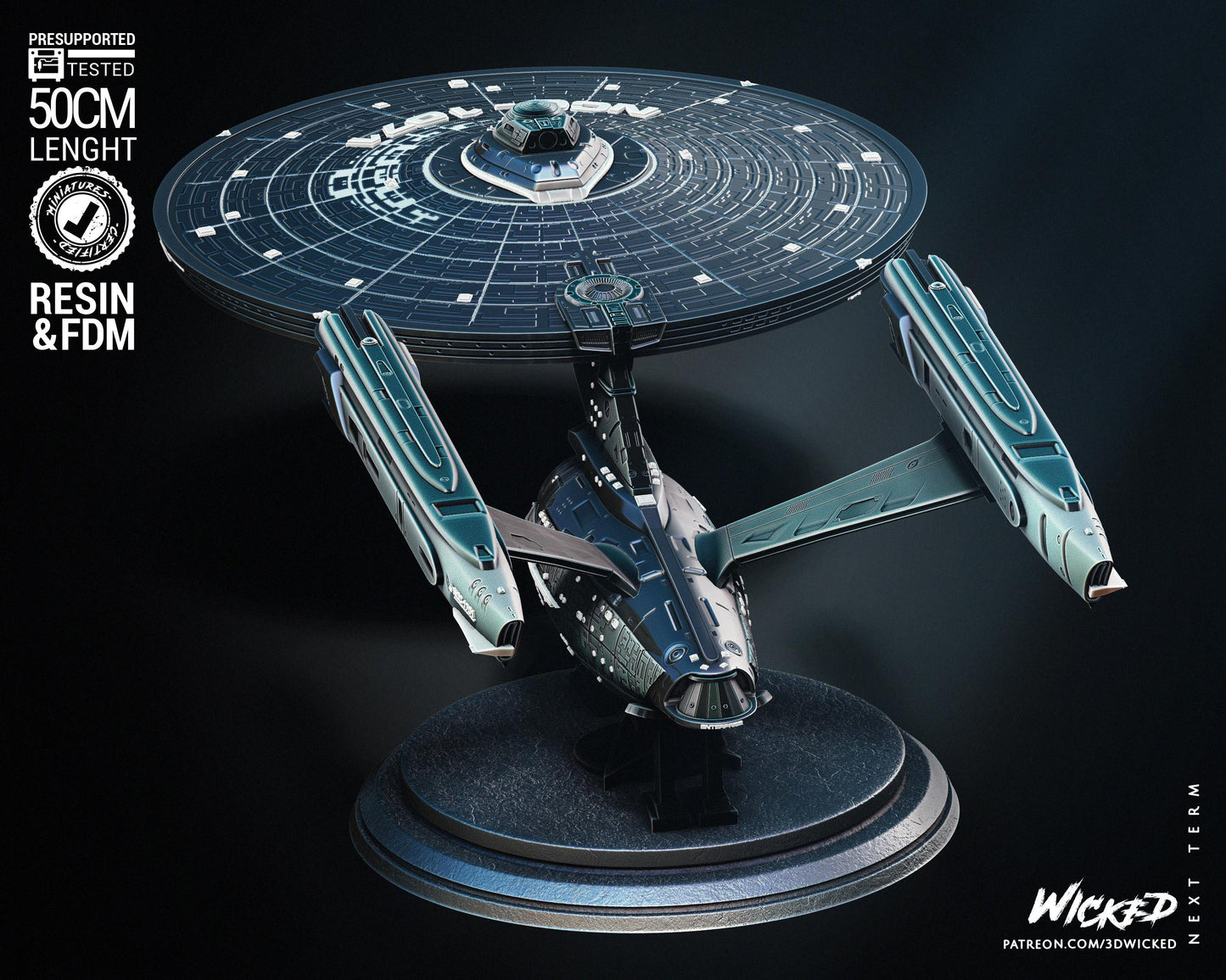 U.S.S Enterprise NCC-1701 - UNPAINTED Fan Art - Wicked 3D Models