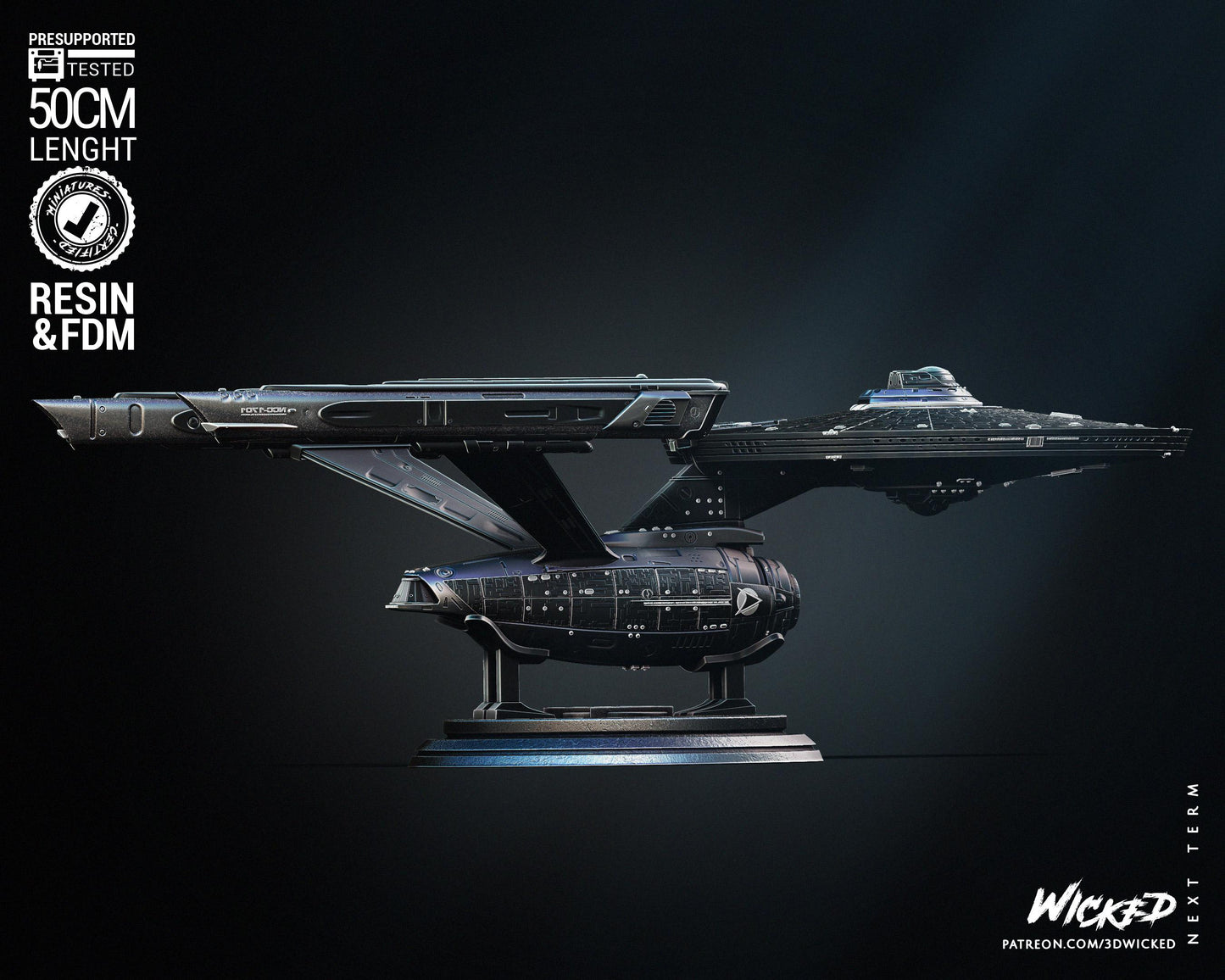 U.S.S Enterprise NCC-1701 - UNPAINTED Fan Art - Wicked 3D Models