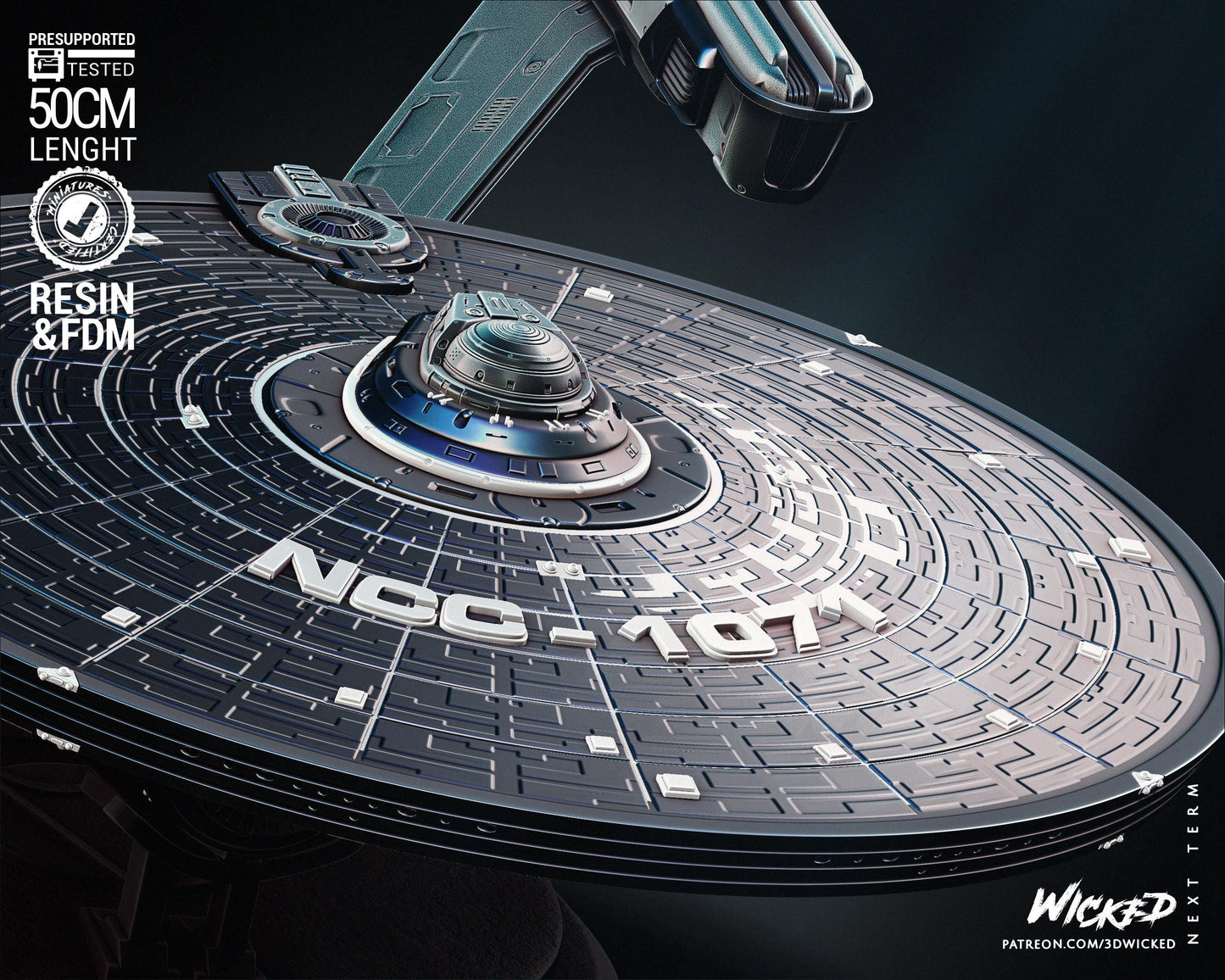 U.S.S Enterprise NCC-1701 - UNPAINTED Fan Art - Wicked 3D Models