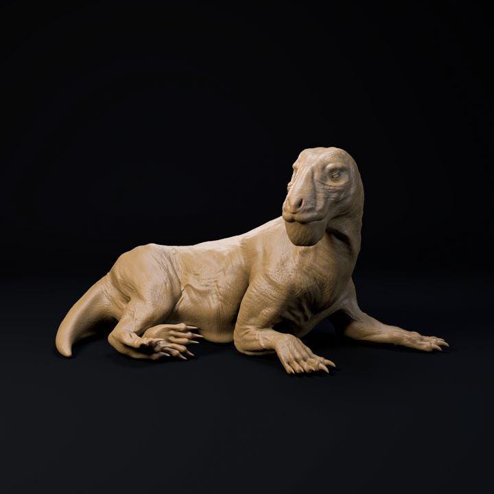 Inostrancevia Latifrons resting- Dino and Dog Miniatures