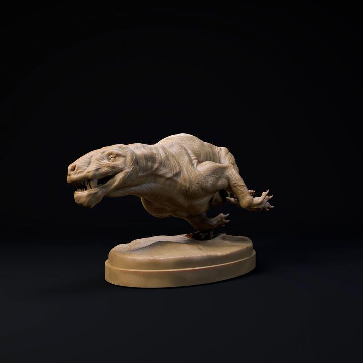 Inostrancevia Latifrons chasing - UNPAINTED - Dino and Dog Miniatures