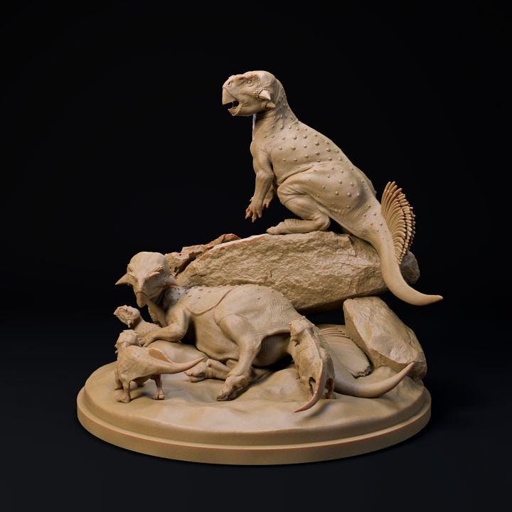 Psittacosaurus Family - UNPAINTED - Dino and Dog Miniatures