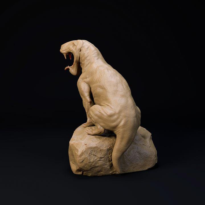 Inostrancevia Latifrons yawning - UNPAINTED - Dino and Dog Miniatures