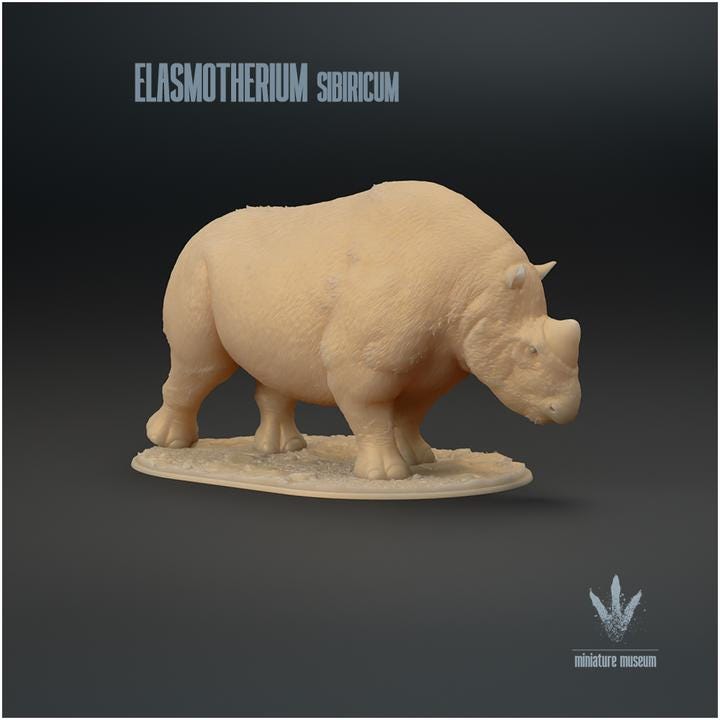 Elasmotherium sibiricum : The Siberian Unicorn - UNPAINTED - Miniature Museum