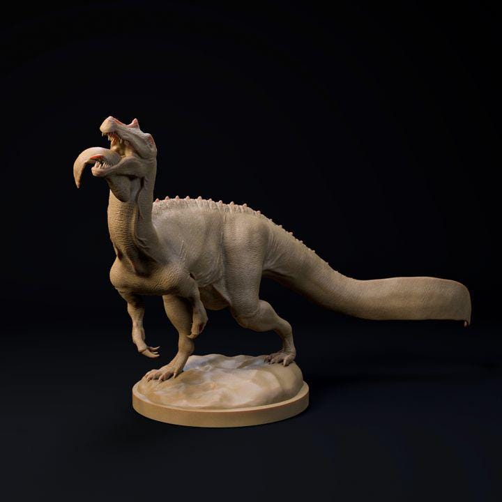 Irritator successful hunt - UNPAINTED - Dino and Dog Miniatures