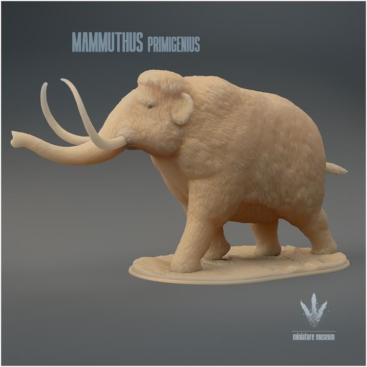 Mammuthus primigenius : Walking - UNPAINTED - Miniature Museum