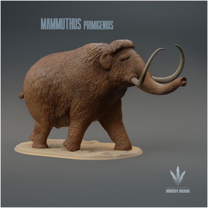 Mammuthus primigenius : Walking - UNPAINTED - Miniature Museum