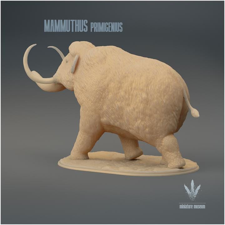 Mammuthus primigenius : Walking - UNPAINTED - Miniature Museum