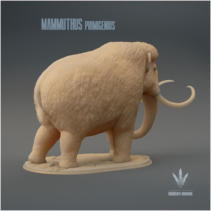 Mammuthus primigenius : The Woolly Mammoth - UNPAINTED - Miniature Museum