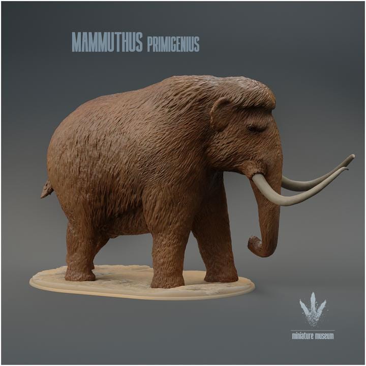 Mammuthus primigenius : The Woolly Mammoth - UNPAINTED - Miniature Museum