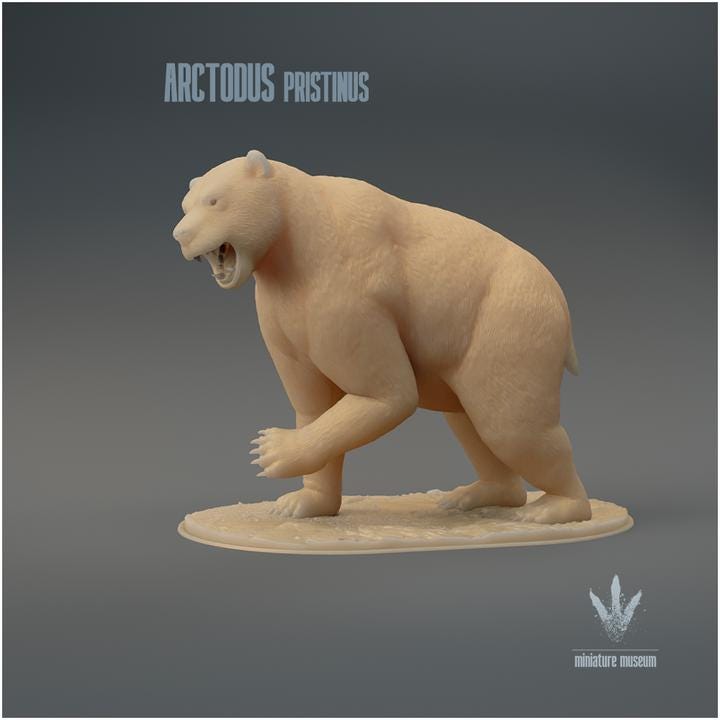 Arctodus pristinus : Attacking - UNPAINTED - Miniature Museum