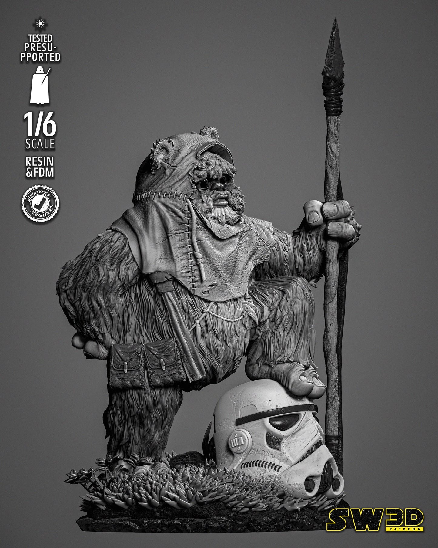 Ewok 1 - UNPAINTED - Star Wars 3D Models